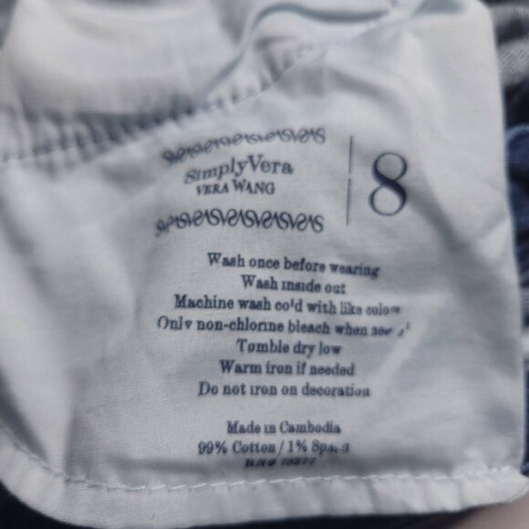 Simply Vera Vera Wang Womens Skinny Boyfriend Jeans 8 Distressed Medium Wash - Picture 7 of 7